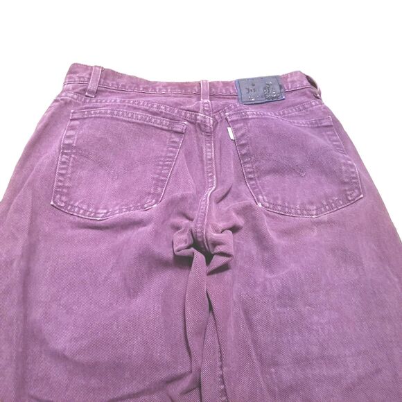 Levi's Silvertab Jeans Junior 9 M Purple 1997 Vintage Loose Denim USA (30x30.5) - Picture 4 of 7